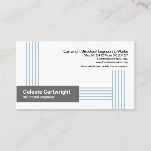 Creative Vertical Re_Bar Lines Engineering Business Card