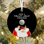 Creative Volleyball Christmas Metal Ornament<br><div class="desc">The original volleyball ornament featuring "Have a volley jolly Christmas" humor. To personalize for volleyball player,  coach or team sports fan edit text to add his or her name.</div>