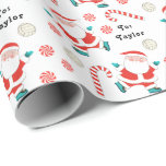 Creative Volleyball Christmas Wrapping Paper<br><div class="desc">Fun volleyball holiday gift wrap featuring Santa Claus volleyball player. To personalize edit text to add name of your favorite player,  coach or team sports fan.</div>