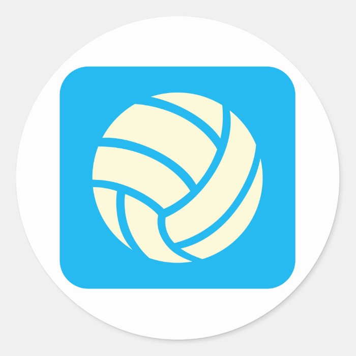 Creative Volleyball Logo Design Round Sticker