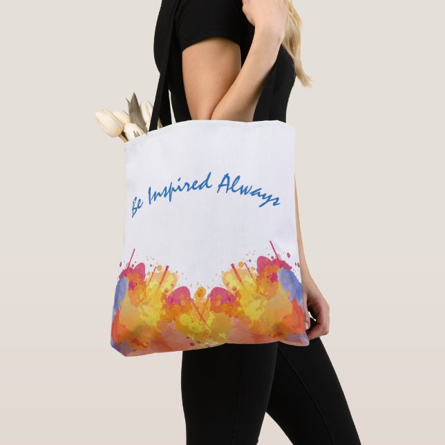 Creative Watercolor Abstract Design Tote Bag (Close Up)