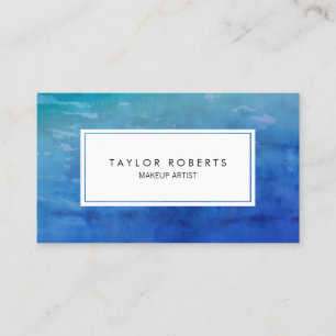 Creative Watercolor Blue Makeup Artist Pattern Business Card