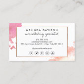 Creative Watercolor Eyebrows Business Card (Back)