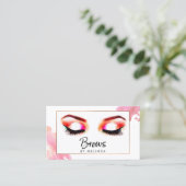 Creative Watercolor Eyebrows Business Card (Standing Front)