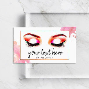 Creative Watercolor Eyebrows Custom Text Business Card