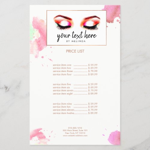 Creative Watercolor Eyebrows Custom Text Flyer