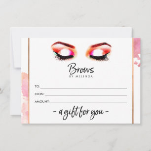 Creative Watercolor Eyebrows Gift Certificate