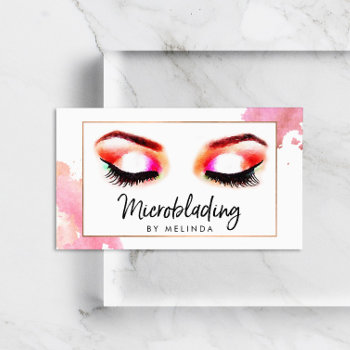 Creative Watercolor Eyebrows Microblading Business Card by 1201am at Zazzle