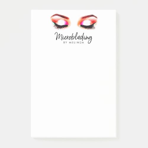 Creative Watercolor Eyebrows Microblading Post_it Notes