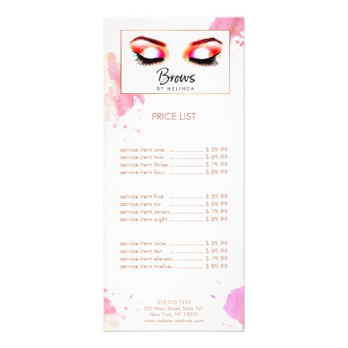 Creative Watercolor Eyebrows Rack Card