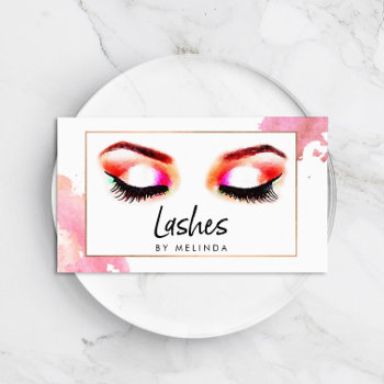 Creative Watercolor Eyelashes Business Card by 1201am at Zazzle