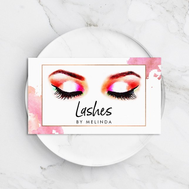 Creative Watercolor Eyelashes Business Card (Creator Uploaded)