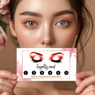 Creative Watercolor Eyelashes/Eyebrows Loyalty Card