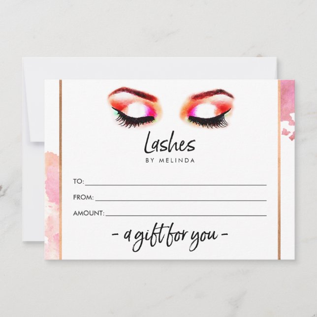 Creative Watercolor Eyelashes Gift Certificate (Front)