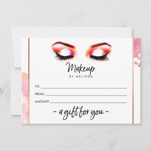 Creative Watercolor Eyes Makeup Artist Gift Card (Front)