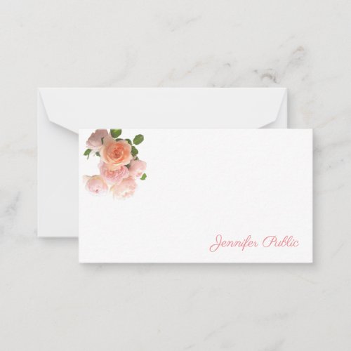 Creative Watercolor Roses Floral Pastel Colors Note Card