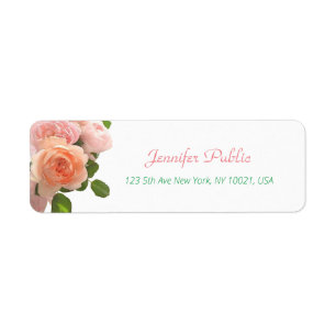 Creative Watercolor Roses Hand Script Template Label