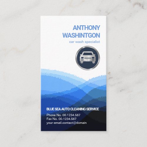 Creative Wavy Blue Waters Auto Pressure Washing Business Card