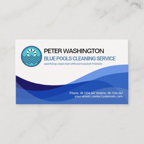 Creative Wavy Blue Waters Swimming Pool Business Card