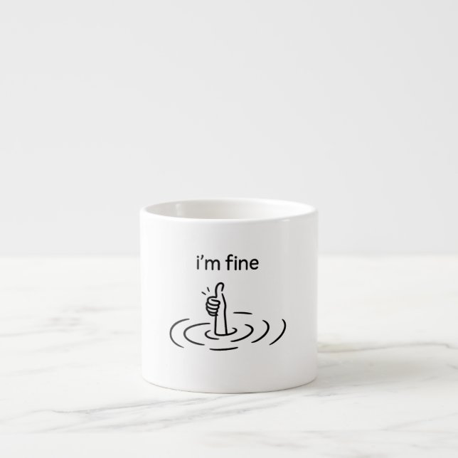 Creative, Whimsical, Minimalist Espresso Cup (Front)