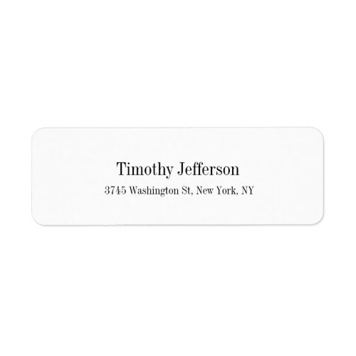 Creative White Elegant Plain Modern Style Label