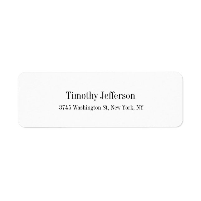 Creative White Elegant Plain Modern Style Label (Front)