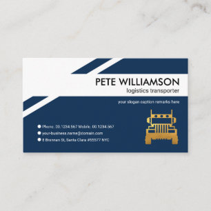 Creative White Logistics Routes Transport Driver Business Card