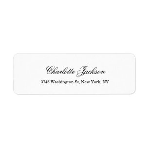 Creative White Minimalist Professional Script Label