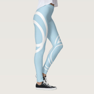 Creative White Monochrome Intersected Circles Legg Leggings