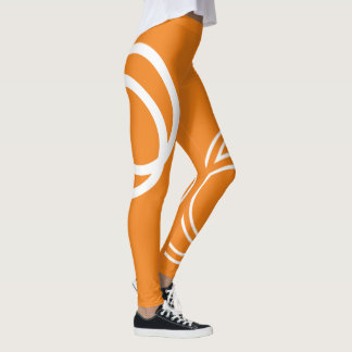 Creative White Monochrome Intersected Circles Legg Leggings