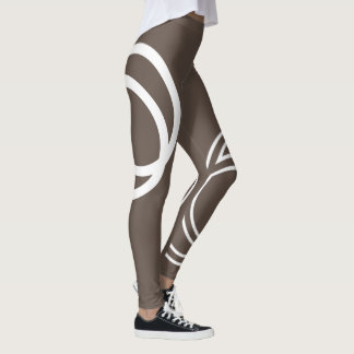 Creative White Monochrome Intersected Circles Legg Leggings