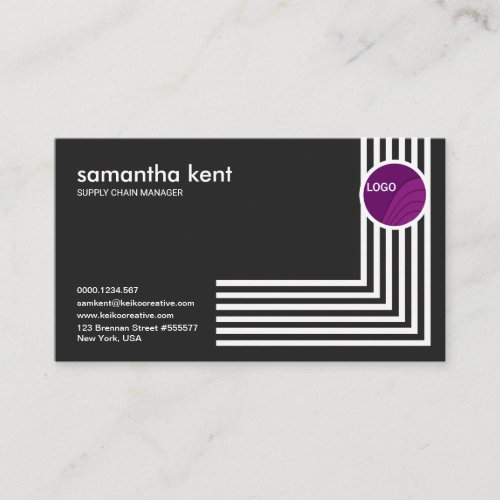 Creative White Right Angles Supply Chain Manager Business Card