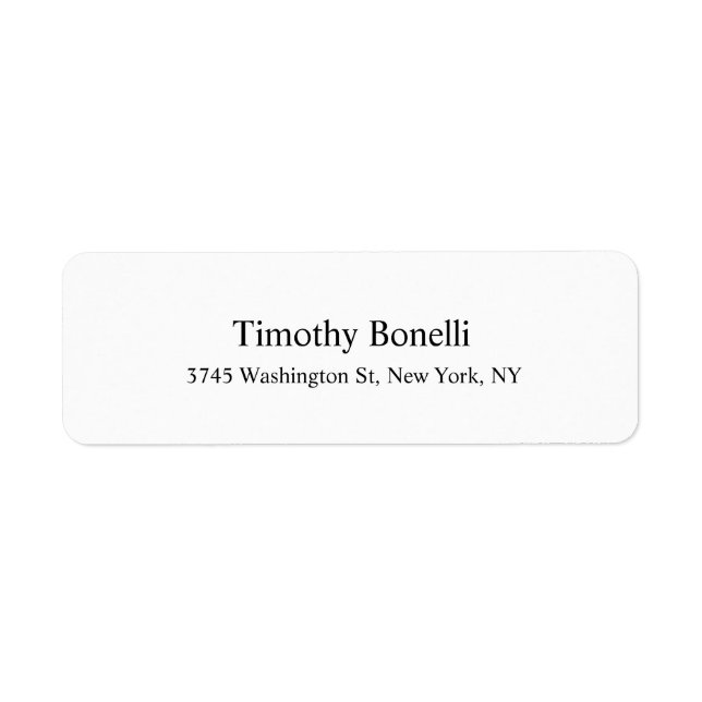 Creative White Stylish Elegant Modern Style Label (Front)