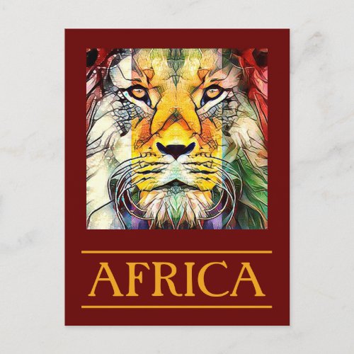 Creative Wildlife African Lion Travel Africa Postcard