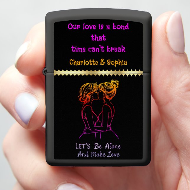 Creative women bonding over in playful lingerie zippo lighter (In Hand)