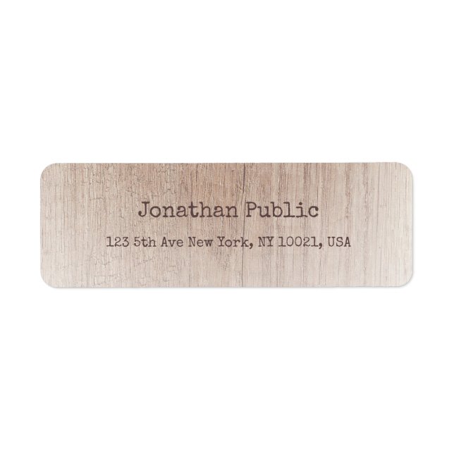 Creative Wood Board Look Distressed Text Template Label (Front)