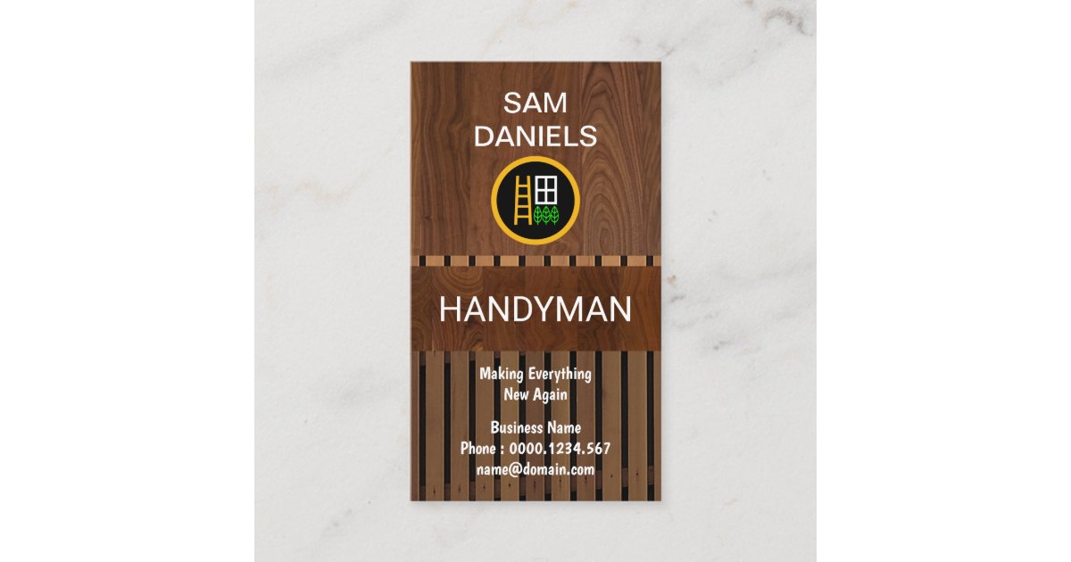 Creative Wood Grain Panels Handyman Business Card Zazzle Com