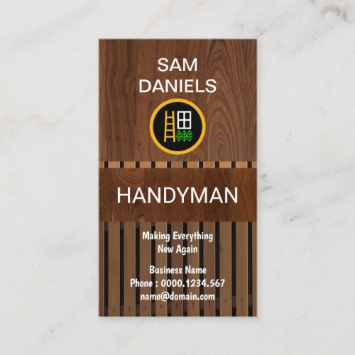 Creative Wood Grain Panels Handyman Business Card