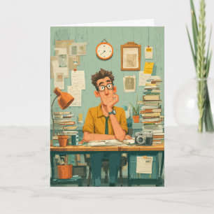 Creative Writer in Busy Office Card