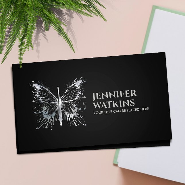 Creative Writing - Fountain Ink Pen Butterfly Business Card (Creator Uploaded)
