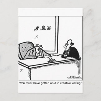 Creative Writing on Tax Return Postcard