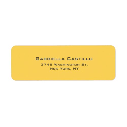 Creative Yellow Color Plain Elegant Simple Label