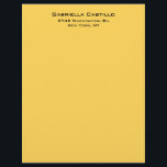 Creative Yellow Color Plain Elegant Simple Letterhead<br><div class="desc">Represent yourself with this modern,  elegant design. This template can be customized to meet all professional occupations.</div>
