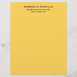 Creative Yellow Color Plain Elegant Simple Letterhead