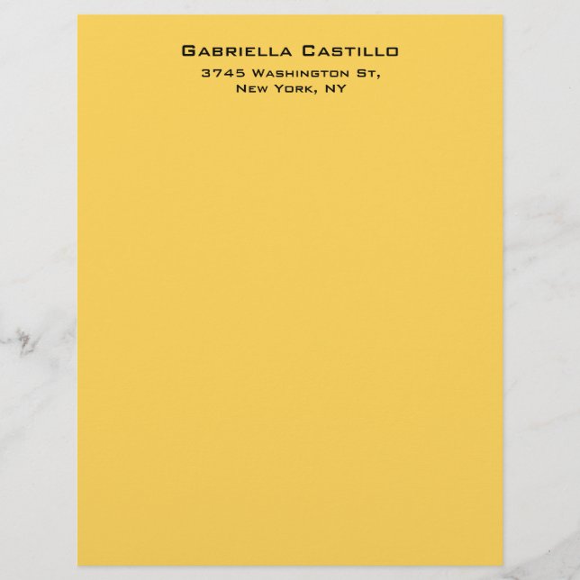 Creative Yellow Color Plain Elegant Simple Letterhead (Front)
