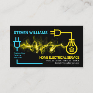 Creative Yellow Electric Lightning Circuit Board Business Card