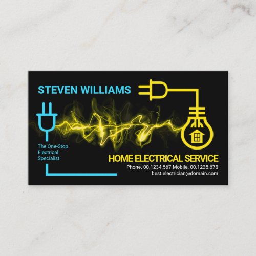 Creative Yellow Electric Lightning Circuit Board Business Card