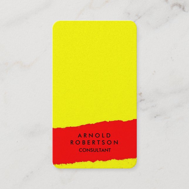 Creative Yellow Red Abstract Art Business Card (Front)
