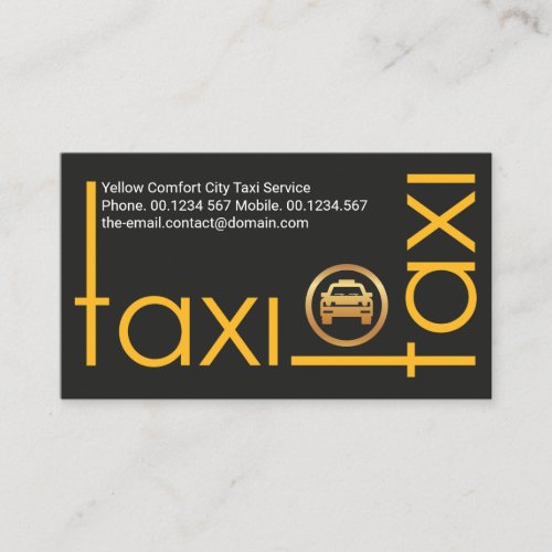 Creative Yellow TAXI Border Ride Share Driver Business Card