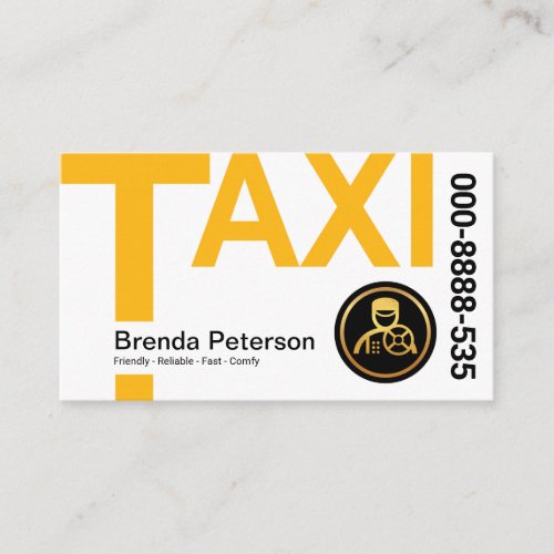 Creative Yellow TAXI Signage Driver Business Card